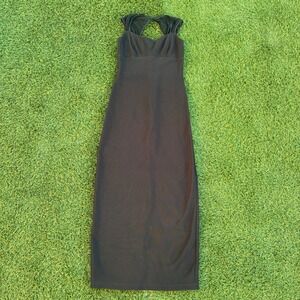 Vintage Rampage Black Mesh Keyhole Maxi Dress Size 9 Evening Formal